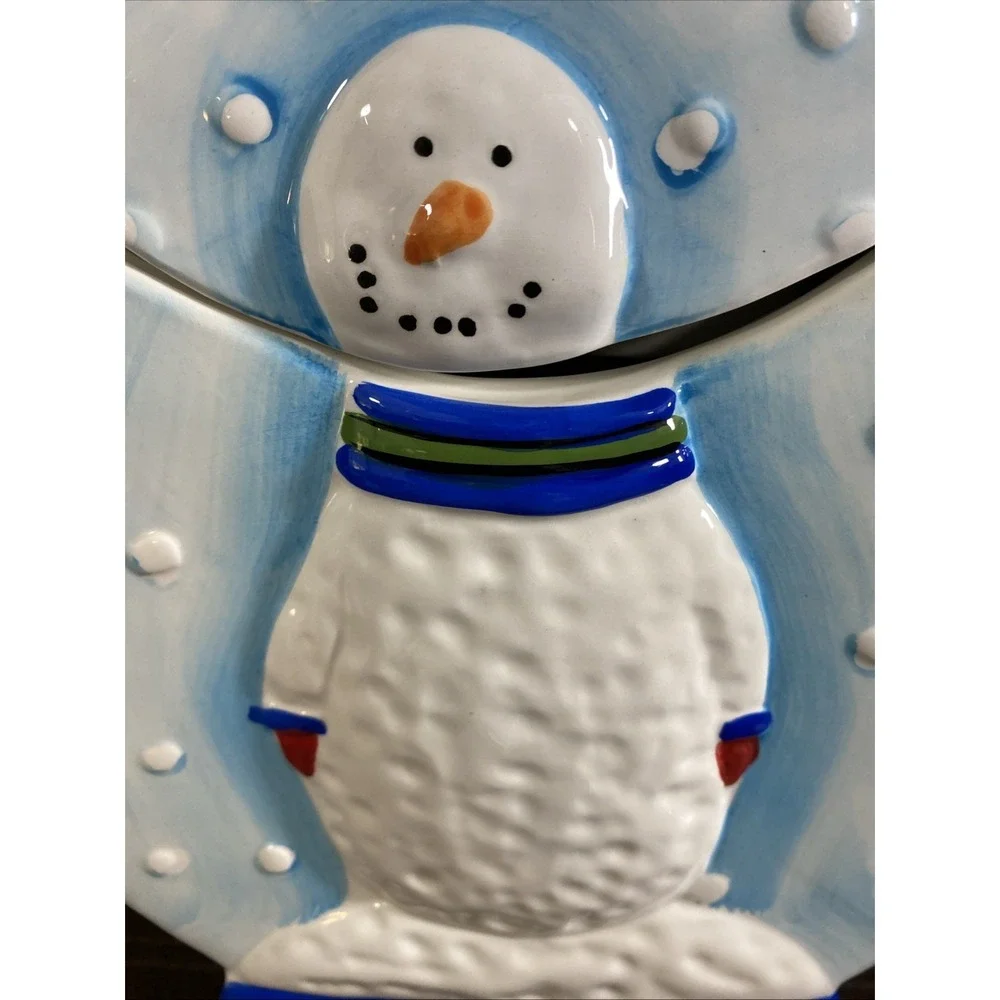 Snowman Ceramic Cookie Great Jar by Design PAC Inc. Christmas Holiday Snow Vtg